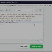 Average Population Of Each Continent HackerRank SQL