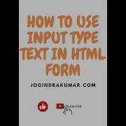 HOW TO USE INPUT TYPE TEXT IN HTML FORM Html Input Shorts