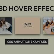 3D Image Hover Transition Effect CSS Animation Examples