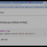 Method 2 Using Sys Stdout Write