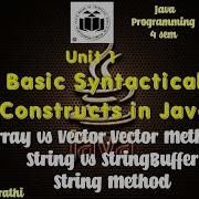 Array Vs Vector Comparison Vector Methods String Vs StringBuffer Comparison String Method Java