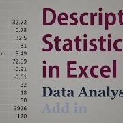 Descriptive Statistics In Excel Mean Median Mode Std Deviation