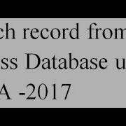 Search Record From Ms Access Database Using Java 2017