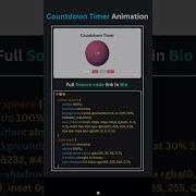 Countdown Timer Animation Using CSS Css Coding