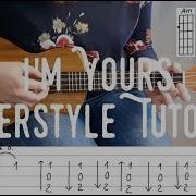 Fingerstyle Ukulele Tutorial I M Yours Jason Mraz Inspired By Sungha Jung With Tabs On Screen