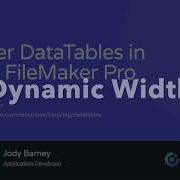 Mastering DataTables In Claris FileMaker Pro Dynamic Width