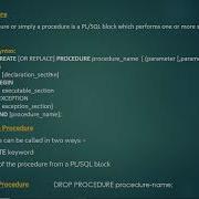 Sub Programs Procedures In Oracle PL SQL