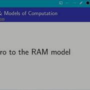 UIUC CS 374 FA 20 10 1 A Quick Introduction To The RAM Model