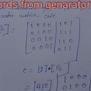 Codewords From Genarator Matrix Generator Matrix To Codewords In Linear Block Codes With Example