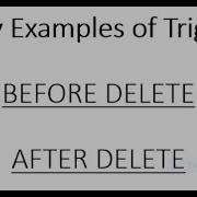 MySQL BEFORE DELETE TRIGGER AFTER DELETE TRIGGER