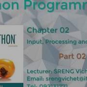 Chapter 02 Input Processing And Output Part 02