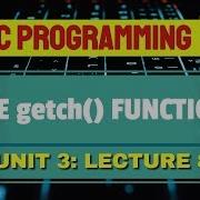 Getch Function In C Urdu Hindi