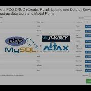 PHP Mysql PDO CRUD Create Read Update And Delete Server Side Ajax Boostrap Data Table And Modal