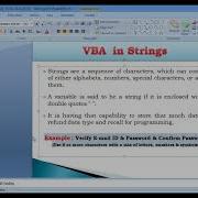 String Functions In VBA 1 A B Bhusare