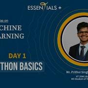 Day 1 Machine Learning Workshop Python Basics