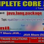 Core Java Java Lang Package Equals Object O And Checking Two Strings Part 2