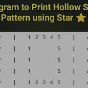 C Program To Print Hollow Square Pattern Using Star C Program Pattern Questions