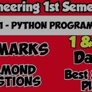 GE3151 Important Questions Problem Solving And Python Programming Best Study Plan Engineering King