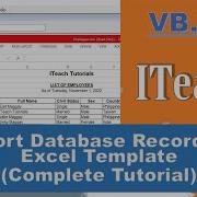 VB Net Part 7 Export Database Records To Excel Template In Visual Basic Net Complete Tutorial