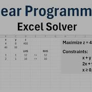 How To Solve A Linear Programming Problem Using Excel Solver