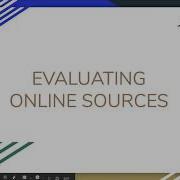Evaluating Sources