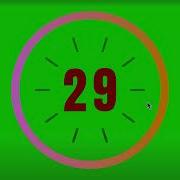 58 Seconds Countdown Timer With Number Display With Alarm Greenscreen Copyright Free