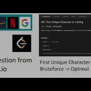 First Unique Character In A String LeetCode 387 Java Solution