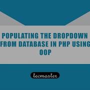 Populating The Dropdown From Database In Php Using OOP