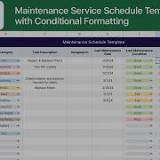 Create A Maintenance Service Schedule Template In Google Sheets W Conditional Formatting