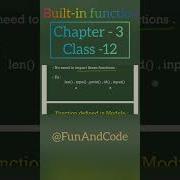 Built In Functions Chapter 3 Class 12 Working With Functions Computer Science Viral Shorts