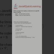 Java Program To Replace A Character At A Specific Index In String Java4QuickLearning