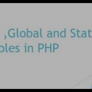 Local Global And Static Variables In PHP Hindi Urdu