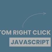 Custom Right Click Menu HTML CSS And Javascript