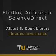Finding Articles In ScienceDirect
