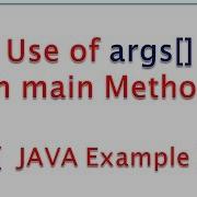 What Is Use Of String Args In Java Example Program Interview Question