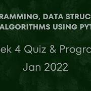 Programming Data Structures And Algorithms Using Python Week 4 Quiz Programs Jan 2022 NPTEL