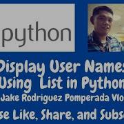 Display User Names Using List In Python