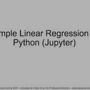 Simple Linear Regression In Python Jupyter