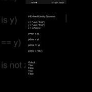 Python L Identity Operators