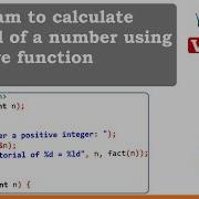 20 C Program To Calculate Factorial Of A Number Using Recursive Function C Programming LAB PPS