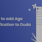 How To Add A Age Verification To Duda