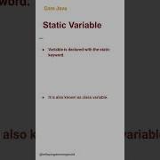 Static Variable 18 Corejava