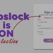 Attractive Form Design With HTML CSS And JavaScript Caps Lock Key Detection