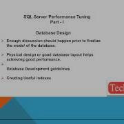 SQL Server Performance Tuning I