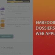 Embedding Dossiers To Web Applications