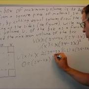 Calculus Optimization Problems Volume Of A Box From A Flat Square Piece