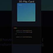 3D Flip Card Using HTML CSS Short 3dcard 3danimation Htmlcss 3danimated