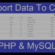 Export MySQL Table Data To CSV In PHP Complete Source Code Download