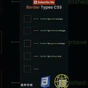 Border Types CSS Solid Dashed Groove Dotted Html New Tutorials Trending Javascript