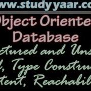 Object Oriented Database Structured And Unstructured Type Constructors Extent Reachability